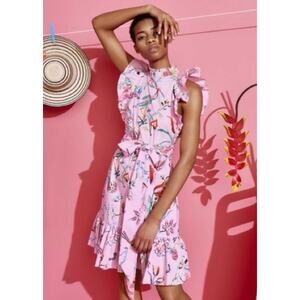 Banjanan Dress Pink Spring Floral Size Small